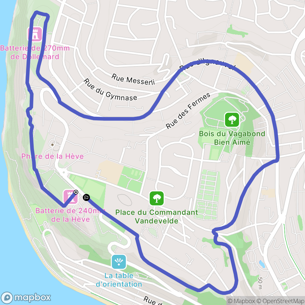Sainte-Adresse : carte du parcours de randonnée - France