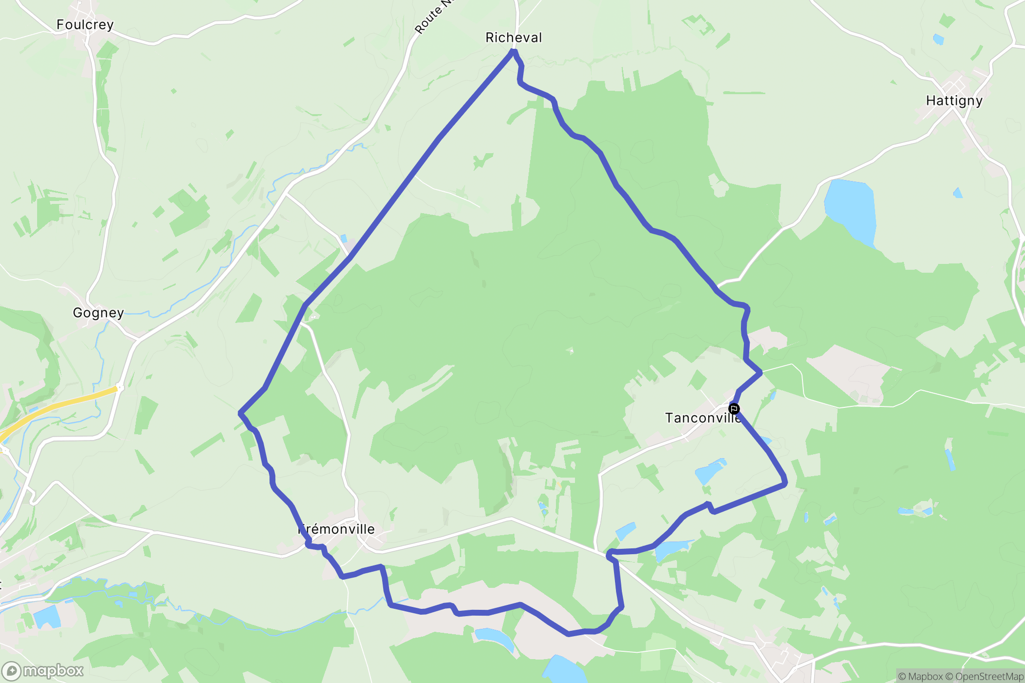 Tanconville : carte du parcours de randonnée - France