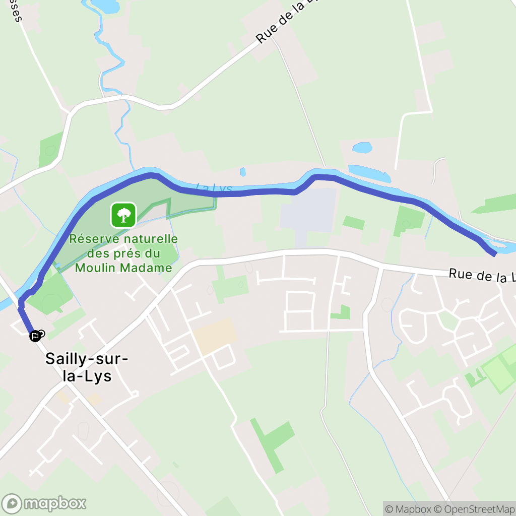 Sailly-sur-la-Lys : carte du parcours de randonnée - France