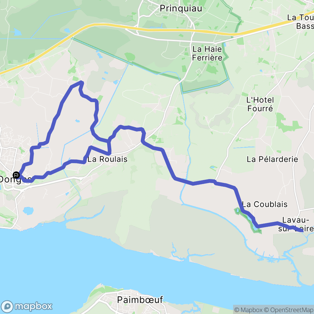 Donges : carte du parcours de randonnée - France