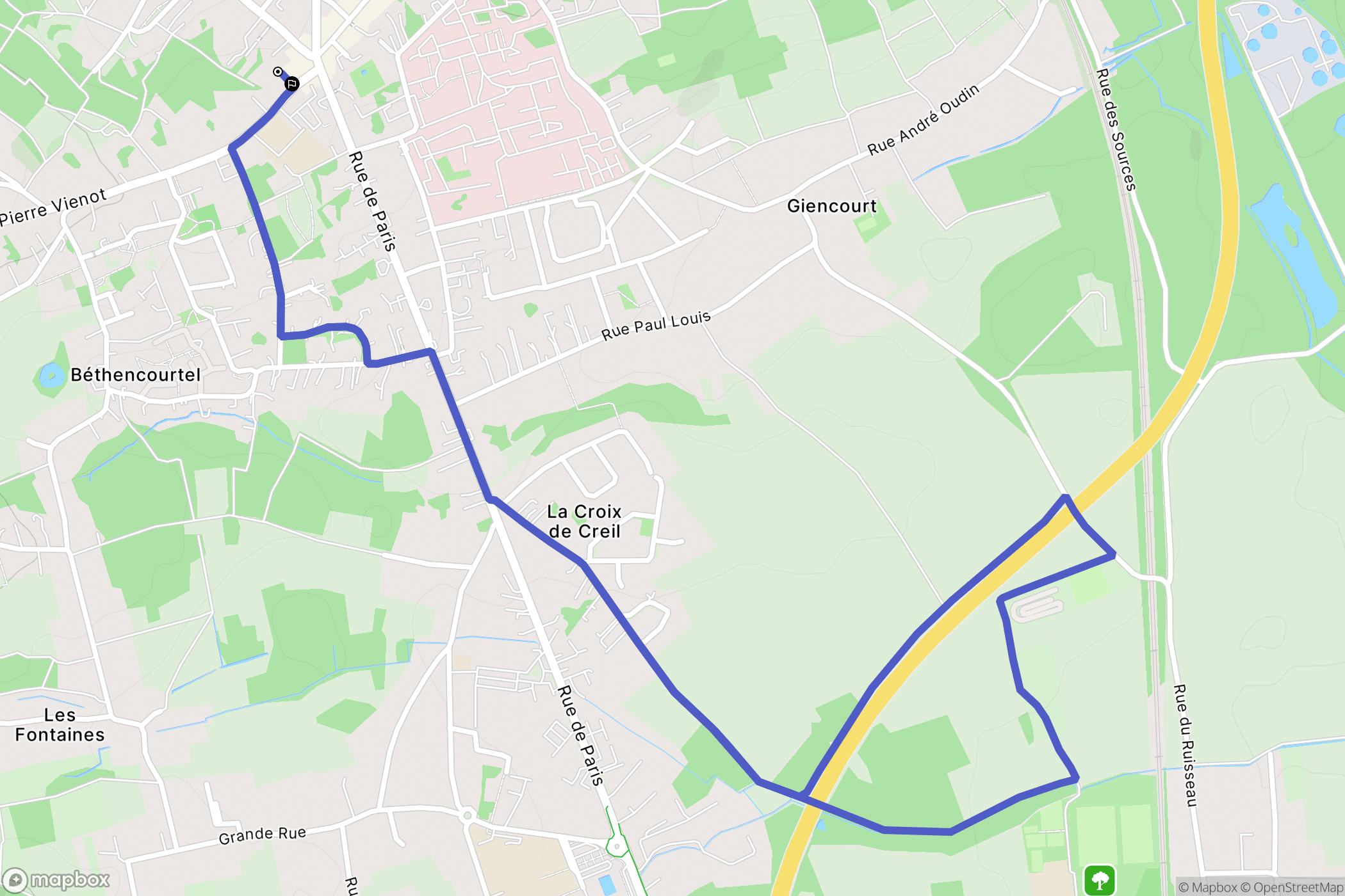 Clermont : carte du parcours de randonnée - France