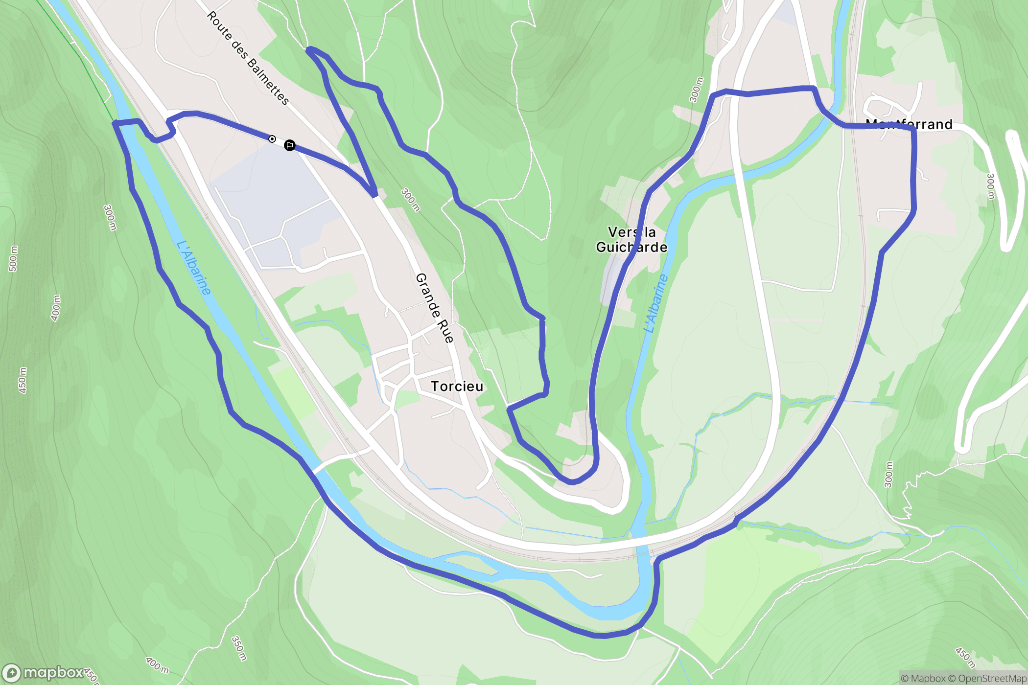 Torcieu : carte du parcours de randonnée - France