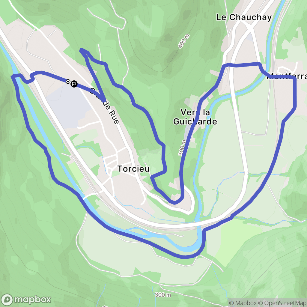 Torcieu : carte du parcours de randonnée - France