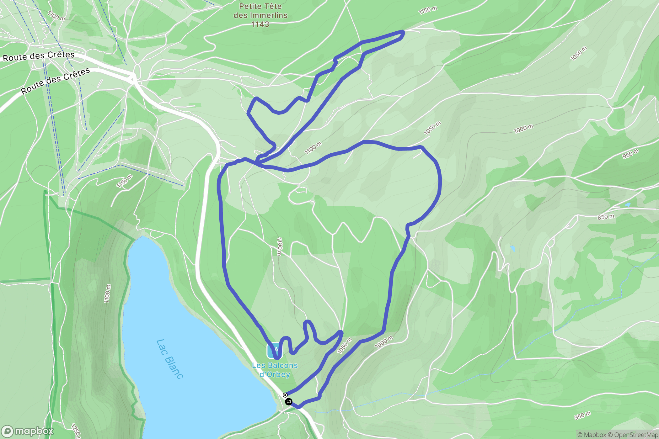 Orbey : carte du parcours de randonnée - France