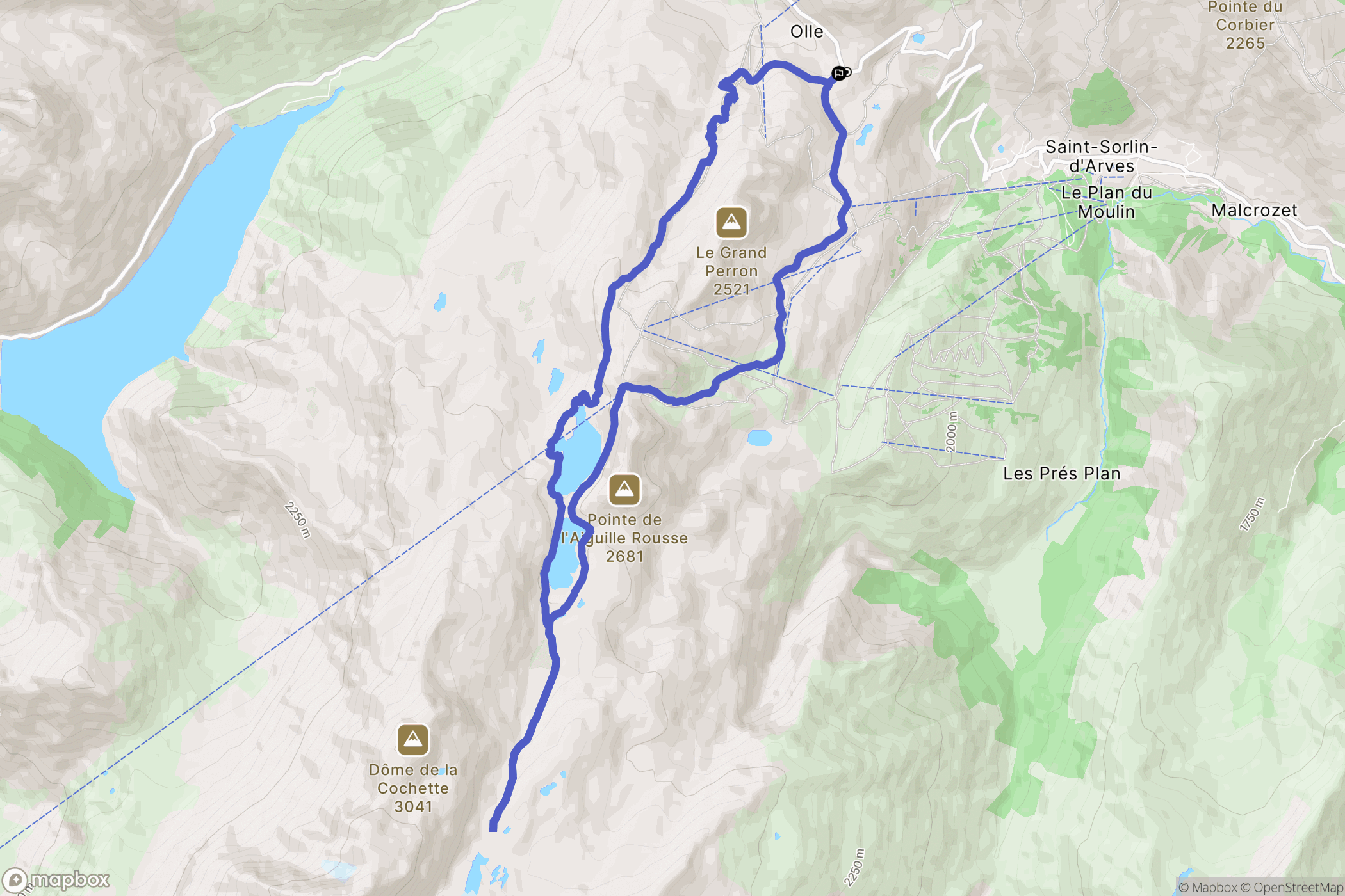 Saint-Sorlin-d'Arves : carte du parcours de randonnée - France