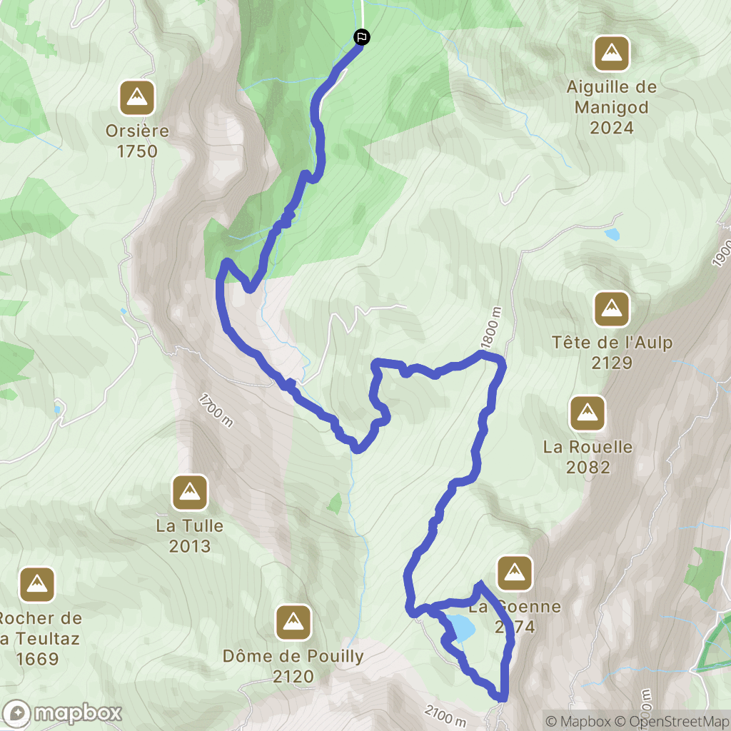 Manigod : carte du parcours de randonnée - France