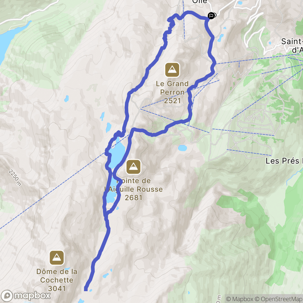 Saint-Sorlin-d'Arves : carte du parcours de randonnée - France