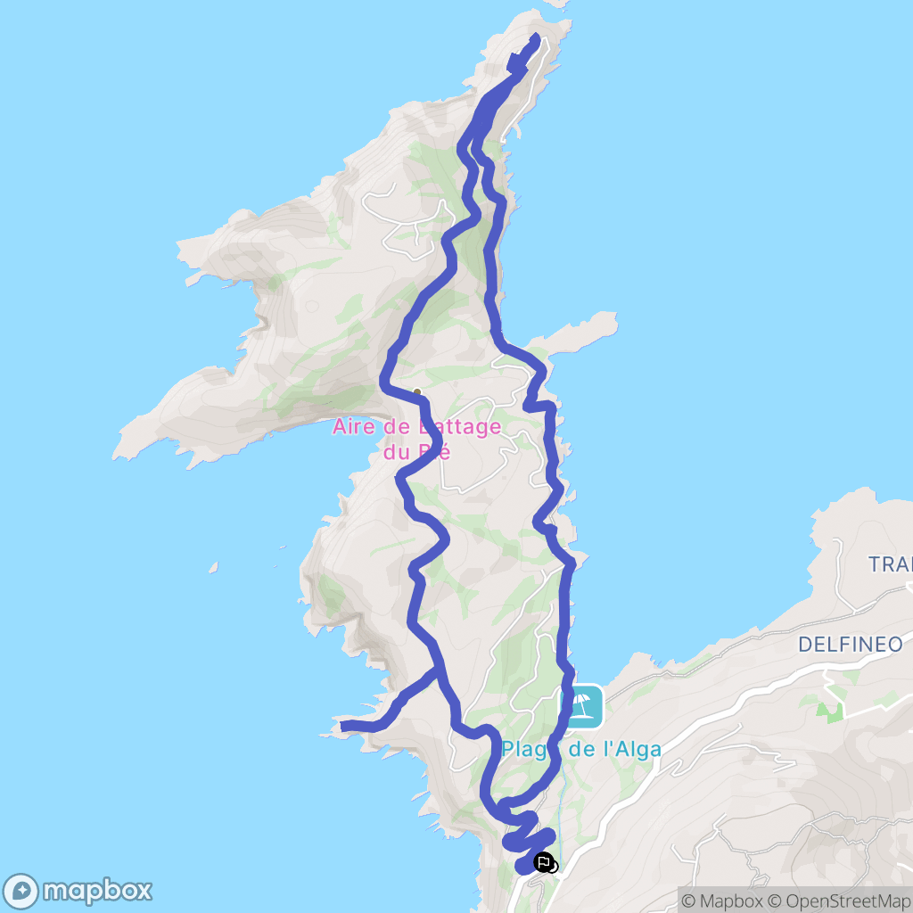 Calvi : carte du parcours de randonnée - France