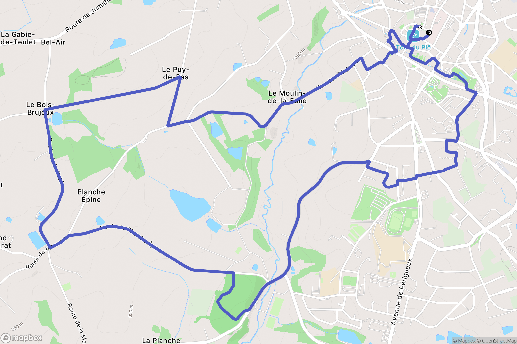 Saint-Yrieix-la-Perche : carte du parcours de randonnée - France