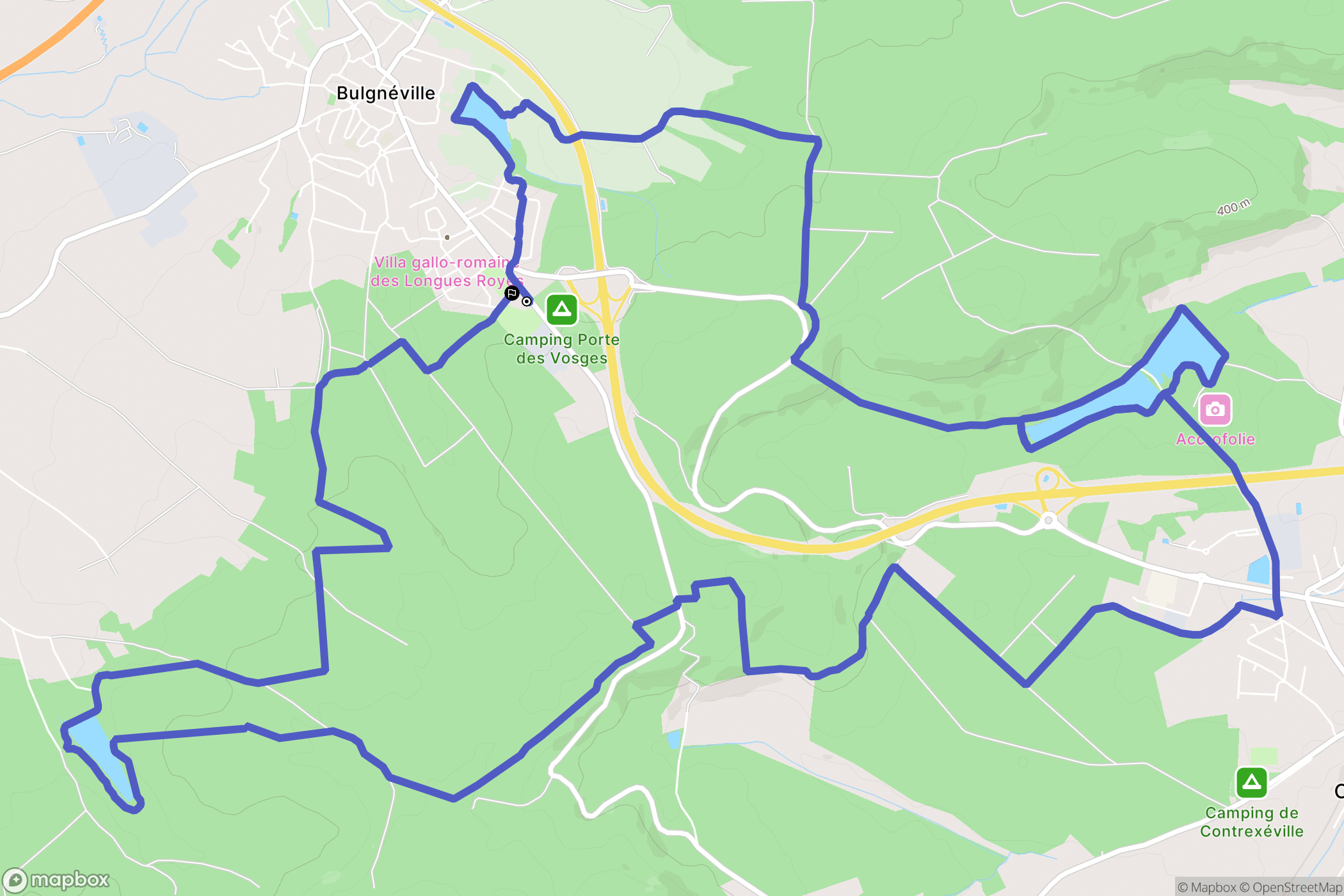Bulgnéville : carte du parcours de randonnée - France