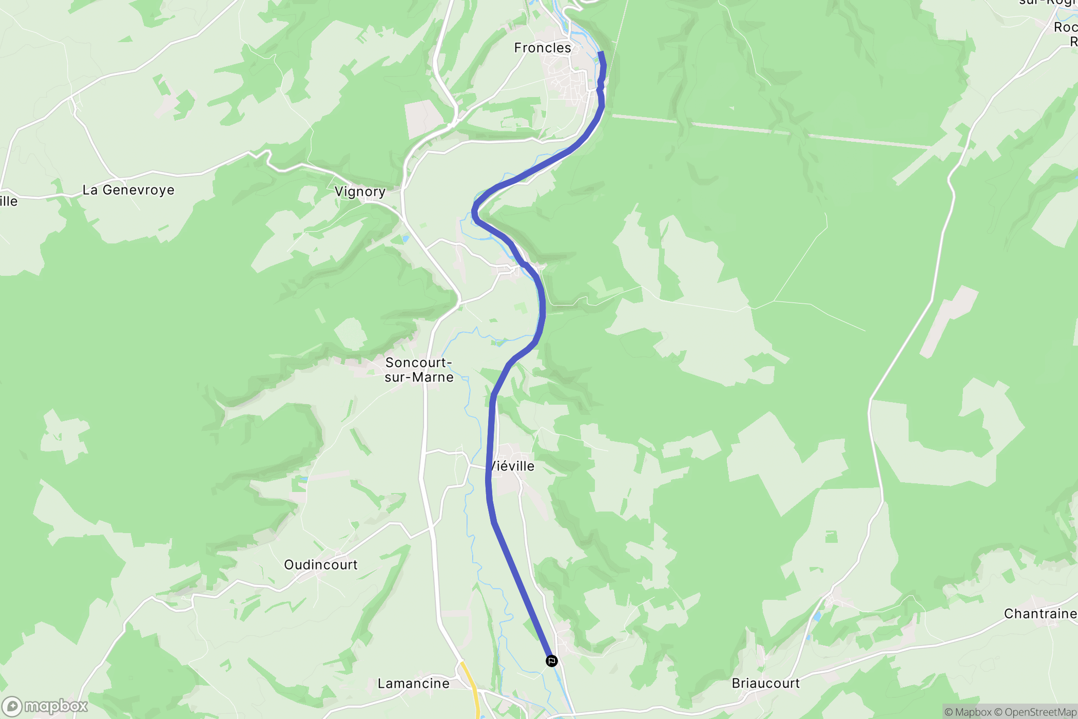 Bologne : carte du parcours de randonnée - France