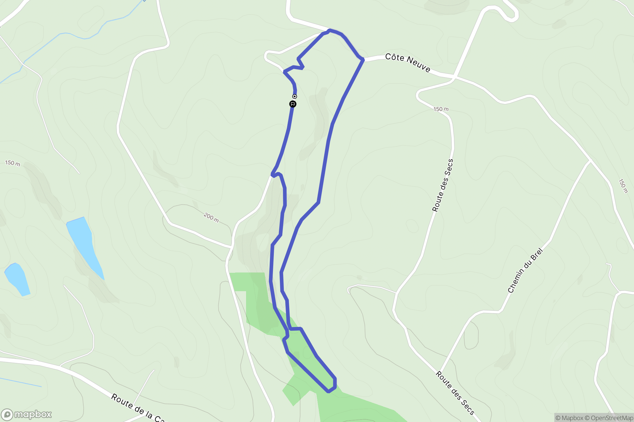 Montvalen : carte du parcours de randonnée - France