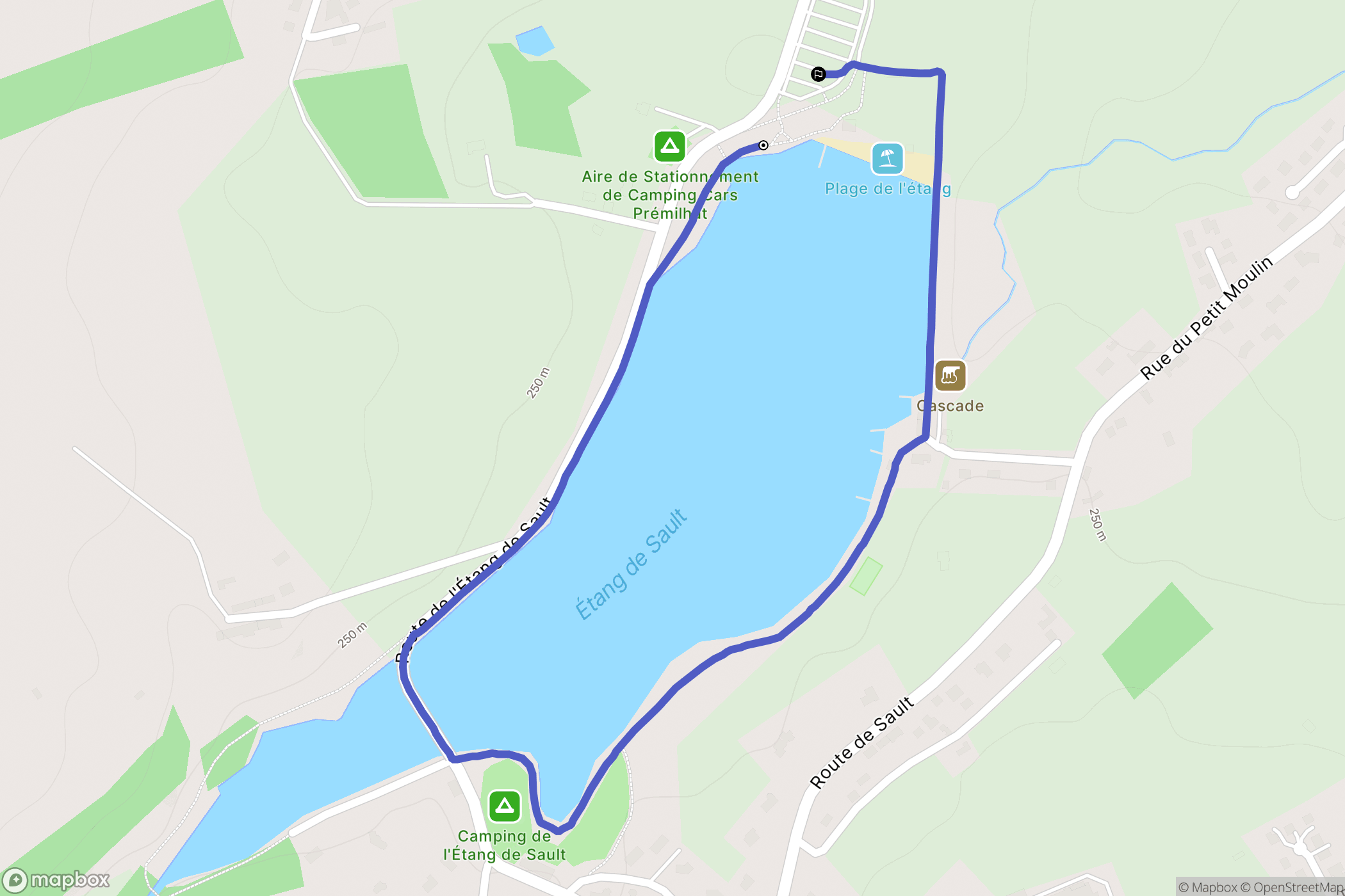 Prémilhat : carte du parcours de randonnée - France