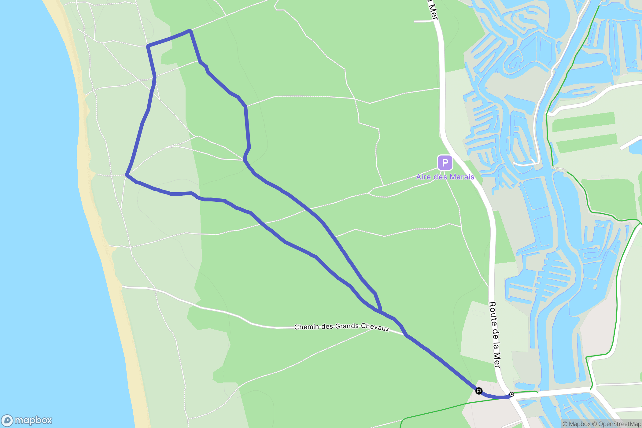 Les Sables-d'Olonne : carte du parcours de randonnée - France