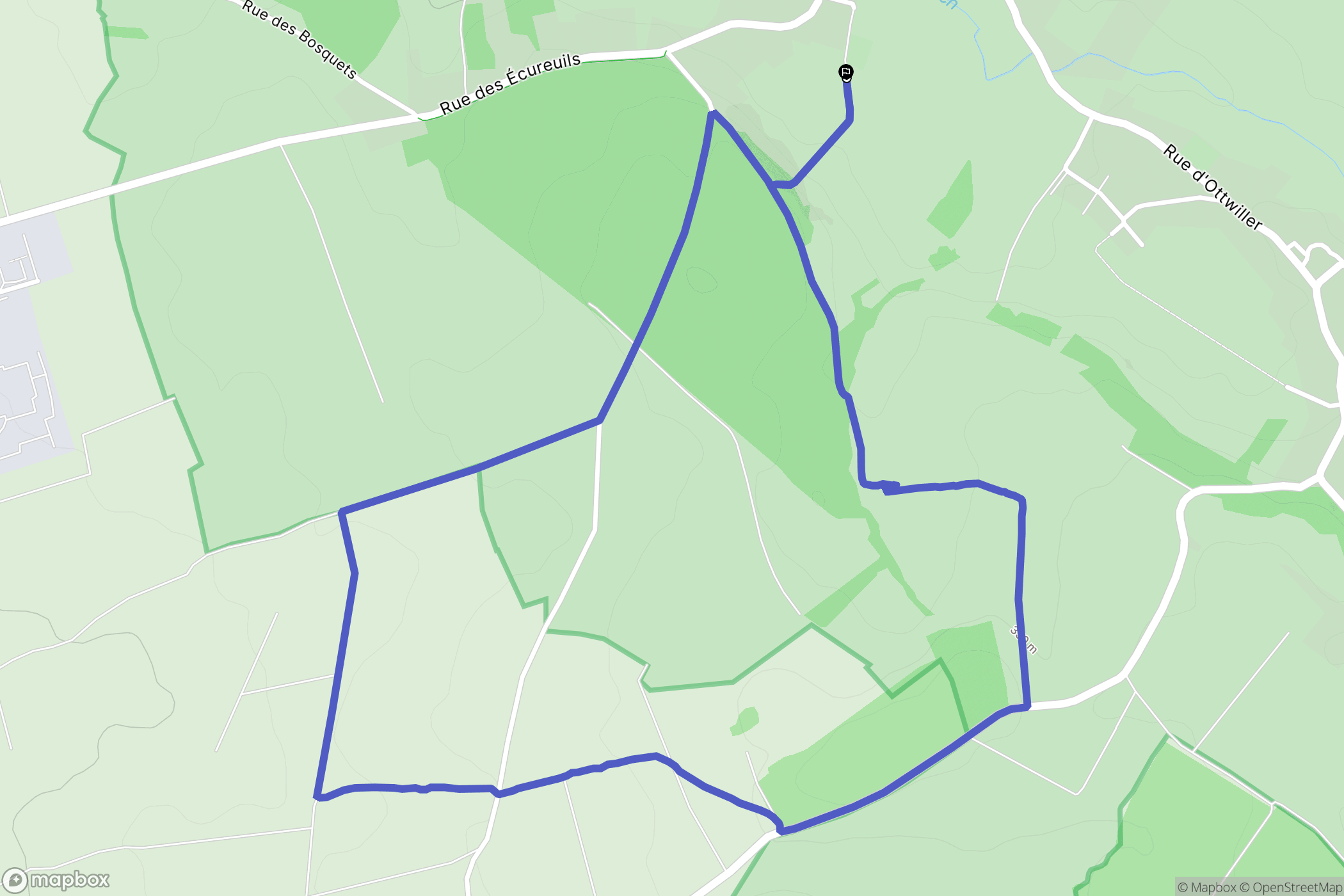 Ottwiller : carte du parcours de randonnée - France