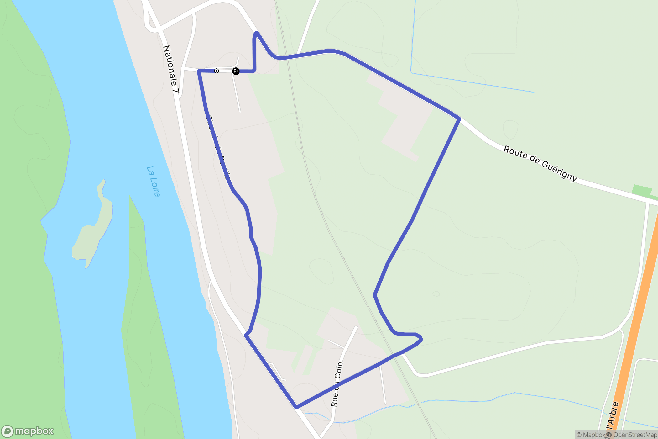 La Marche : carte du parcours de randonnée - France