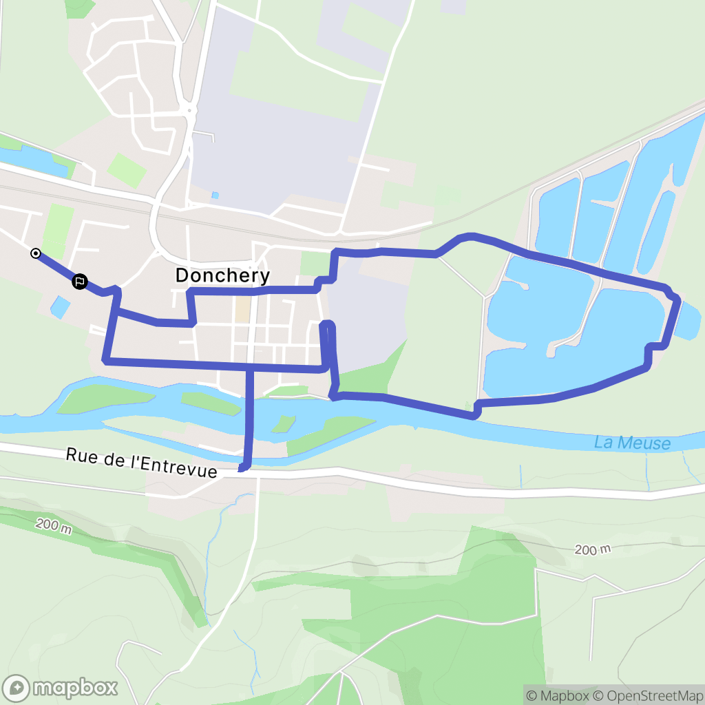 Donchery : carte du parcours de randonnée - France