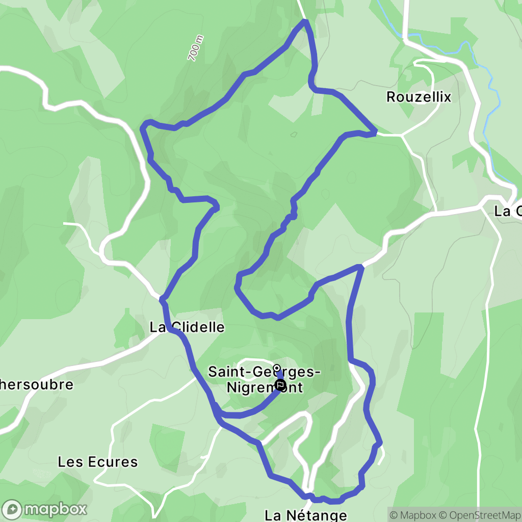 Saint-Georges-Nigremont : carte du parcours de randonnée - France