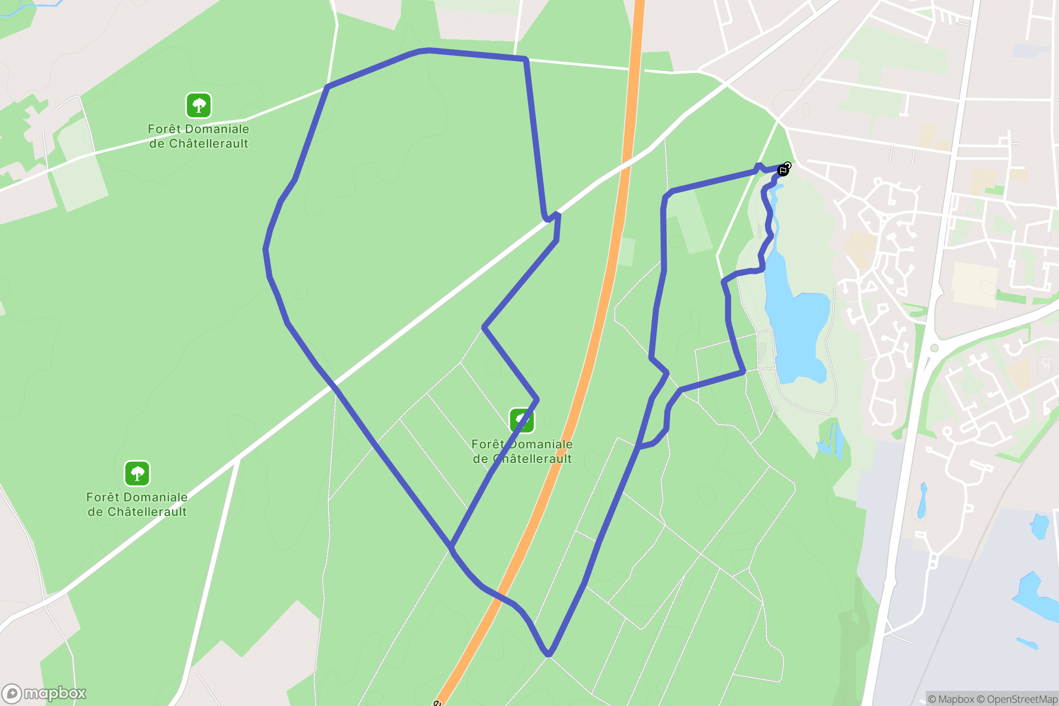 Châtellerault : carte du parcours de randonnée - France