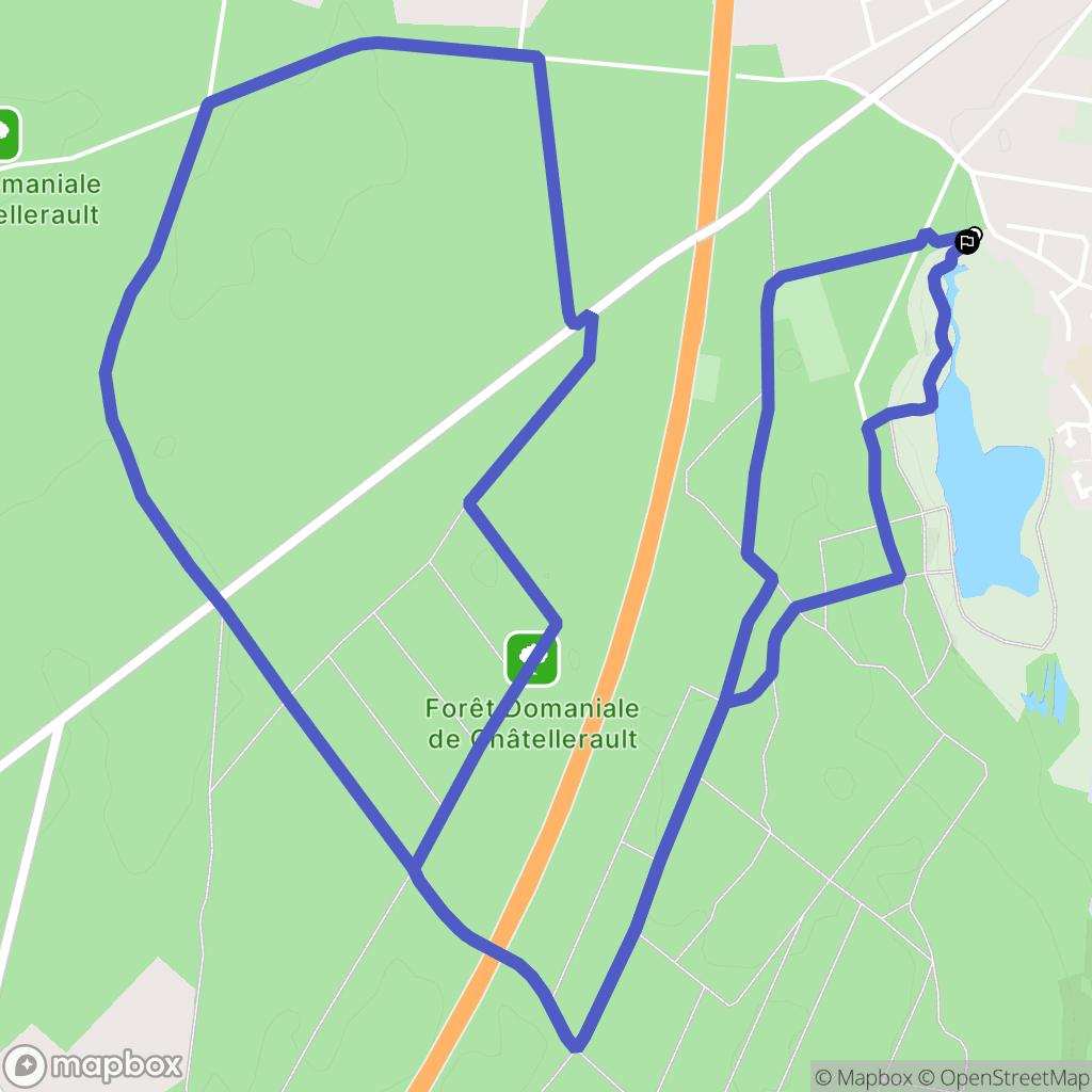 Châtellerault : carte du parcours de randonnée - France