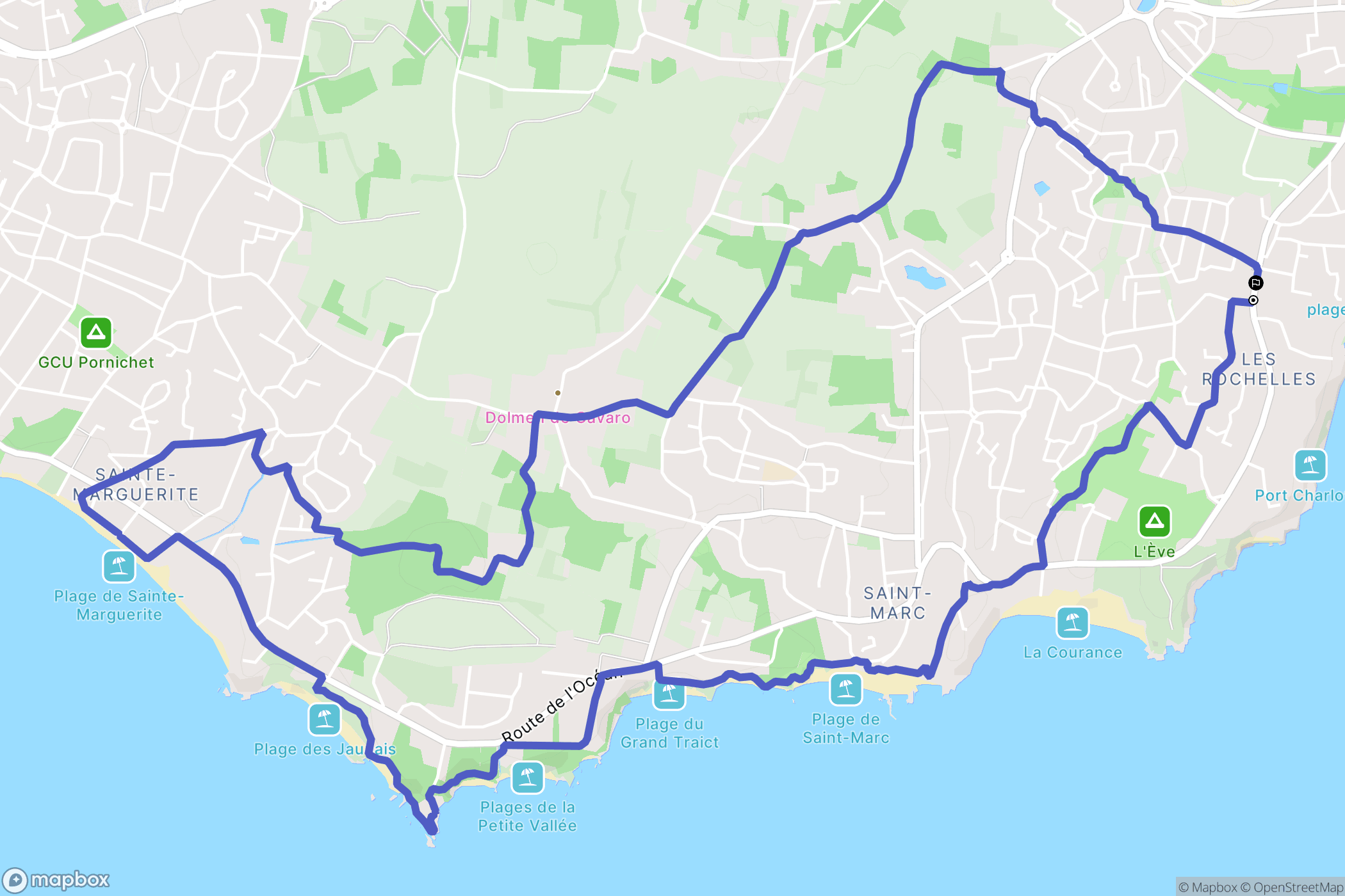 Saint-Nazaire : carte du parcours de randonnée - France