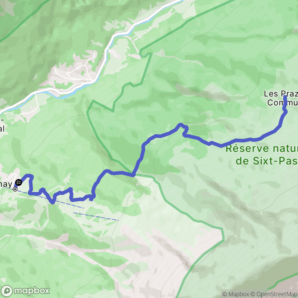 Sixt-Fer-à-Cheval : carte du parcours de randonnée - France