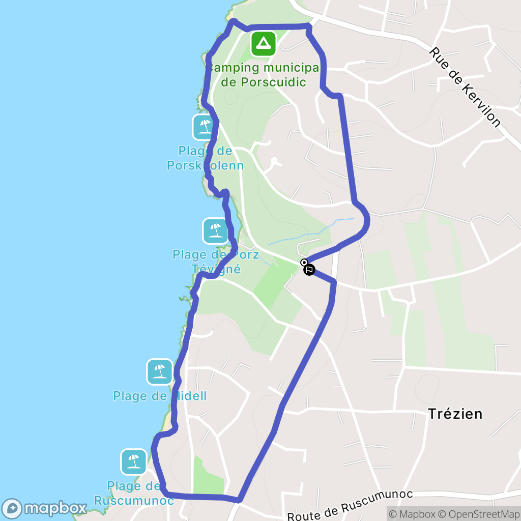 Plouarzel : carte du parcours de randonnée - France