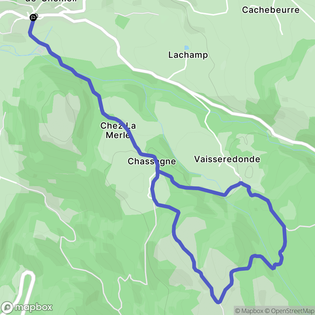 Saint-Étienne-de-Chomeil : carte du parcours de randonnée - France