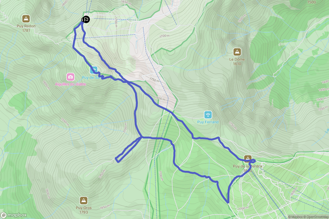 Le Mont-Dore : carte du parcours de randonnée - France