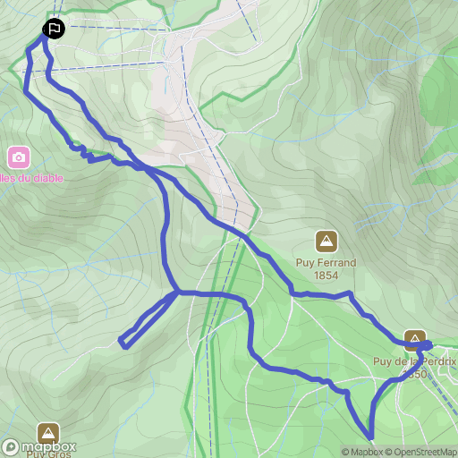 Le Mont-Dore : carte du parcours de randonnée - France