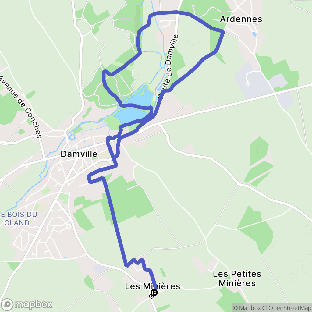 Mesnils-sur-Iton : carte du parcours de randonnée - France