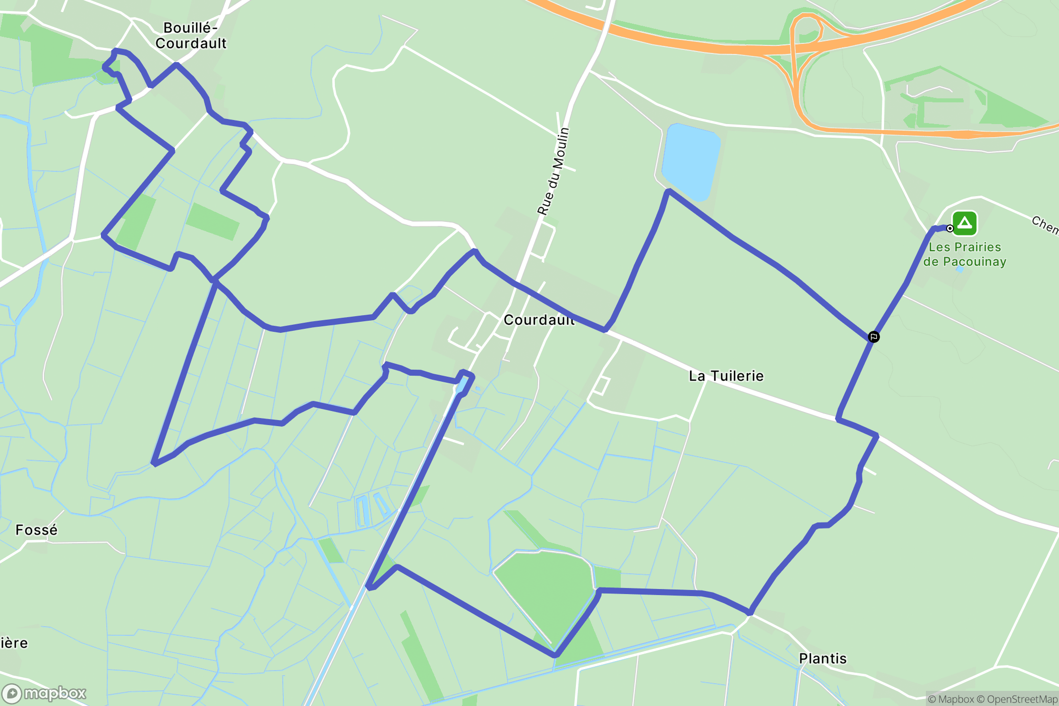 Rives-d'Autise : carte du parcours de randonnée - France