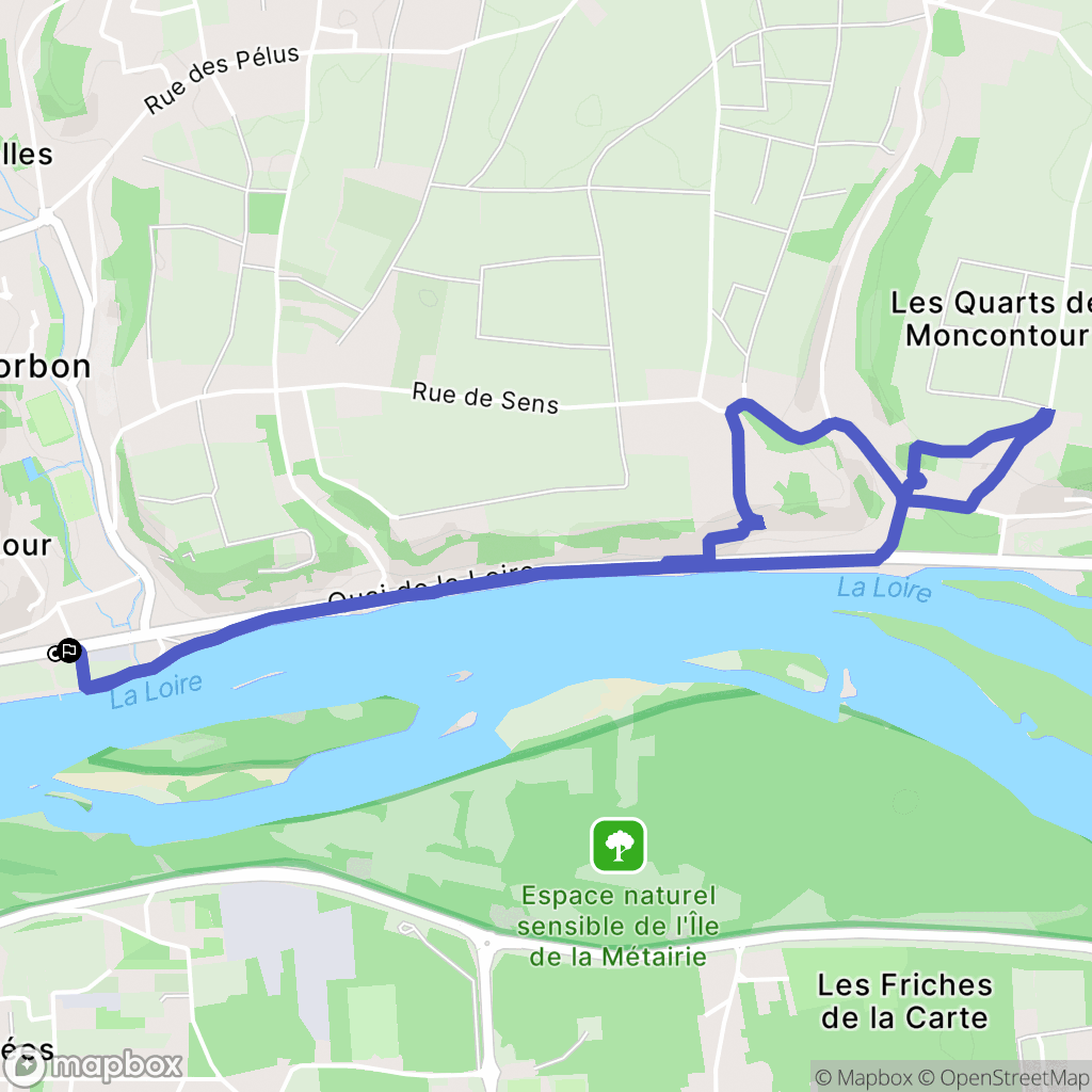 Rochecorbon : carte du parcours de randonnée - France