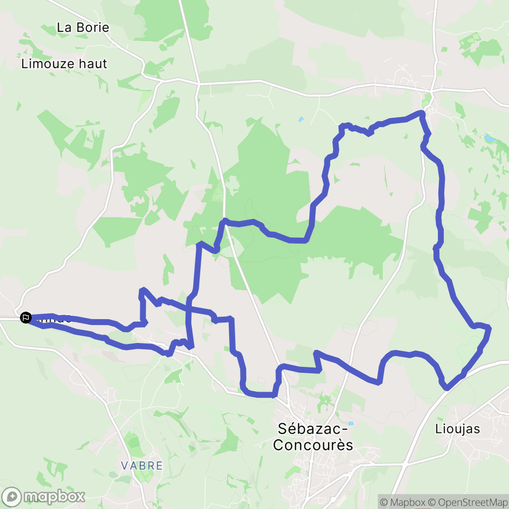 Salles-la-Source : carte du parcours de randonnée - France