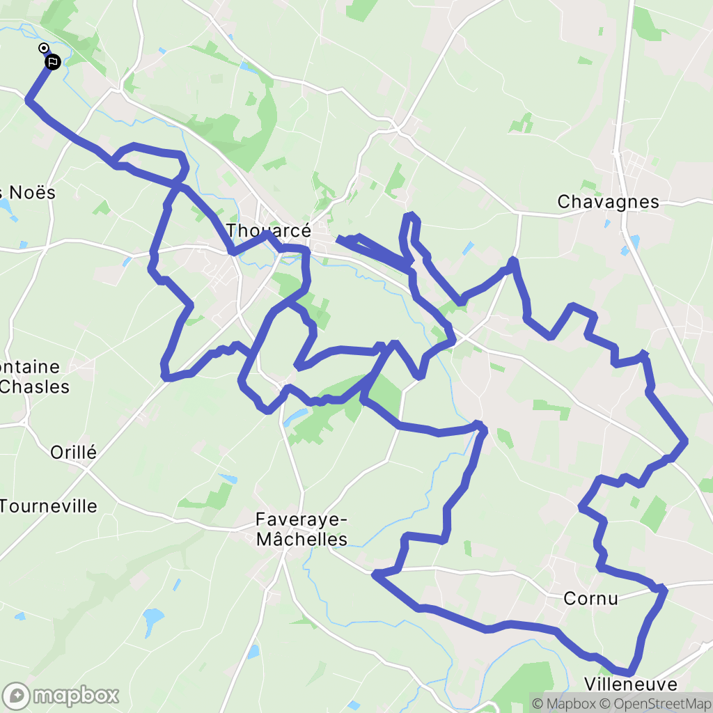 Bellevigne-en-Layon : carte du parcours de randonnée - France