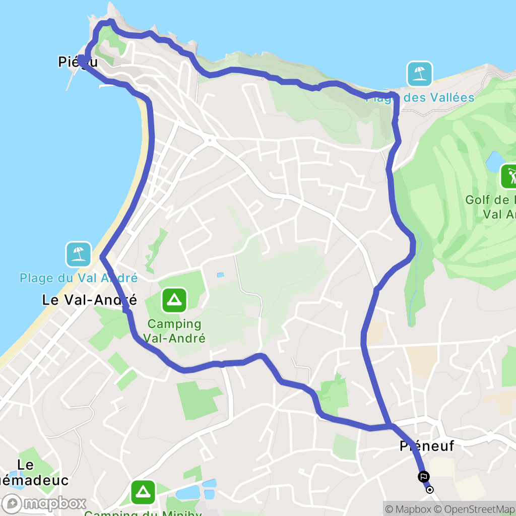 Pléneuf-Val-André : carte du parcours de randonnée - France