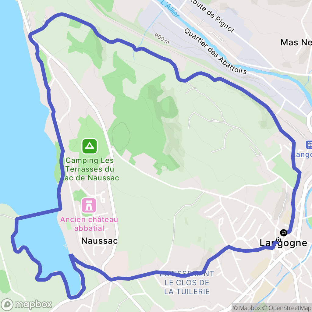 Langogne : carte du parcours de randonnée - France