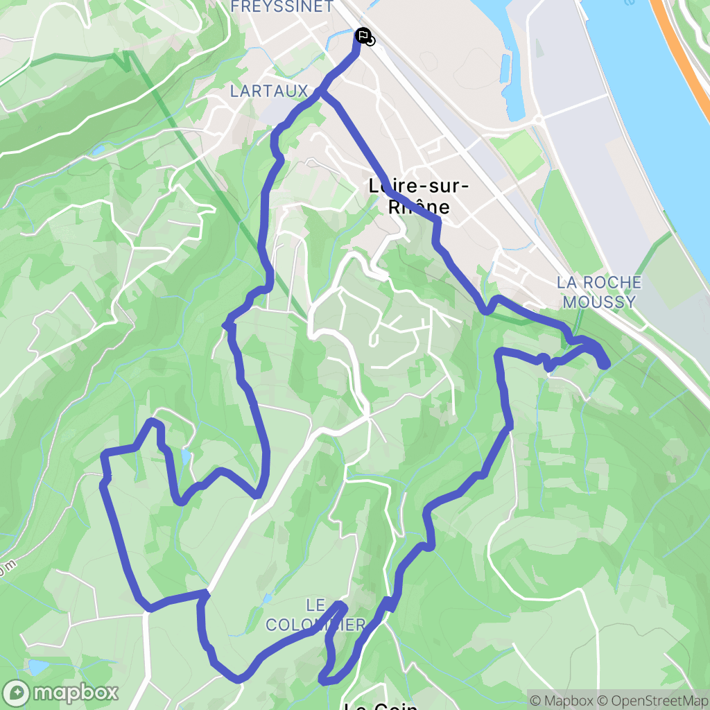 Loire-sur-Rhône : carte du parcours de randonnée - France