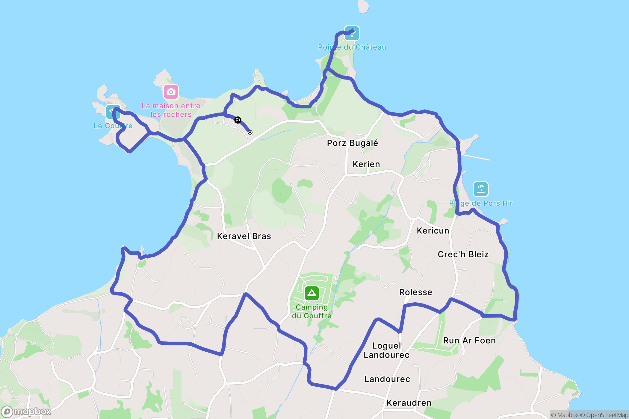 Plougrescant : carte du parcours de randonnée - France
