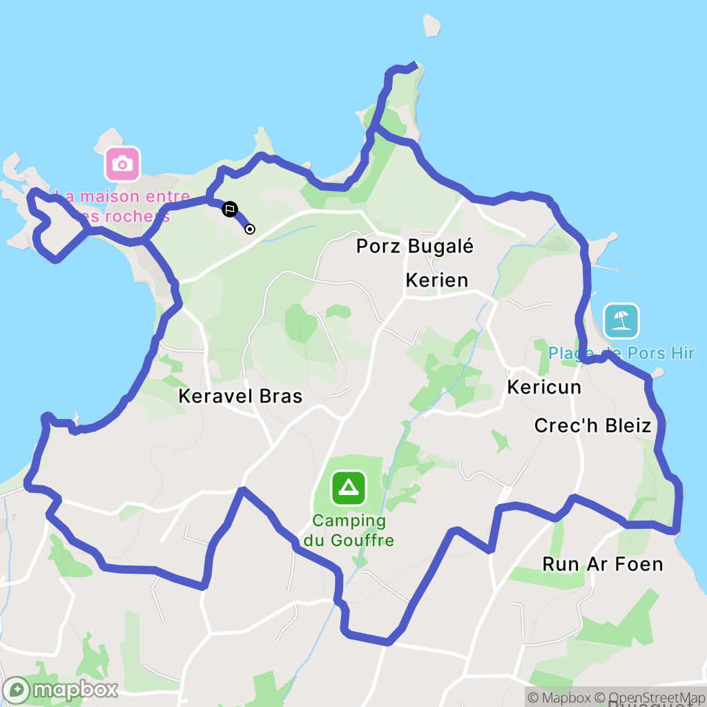 Plougrescant : carte du parcours de randonnée - France