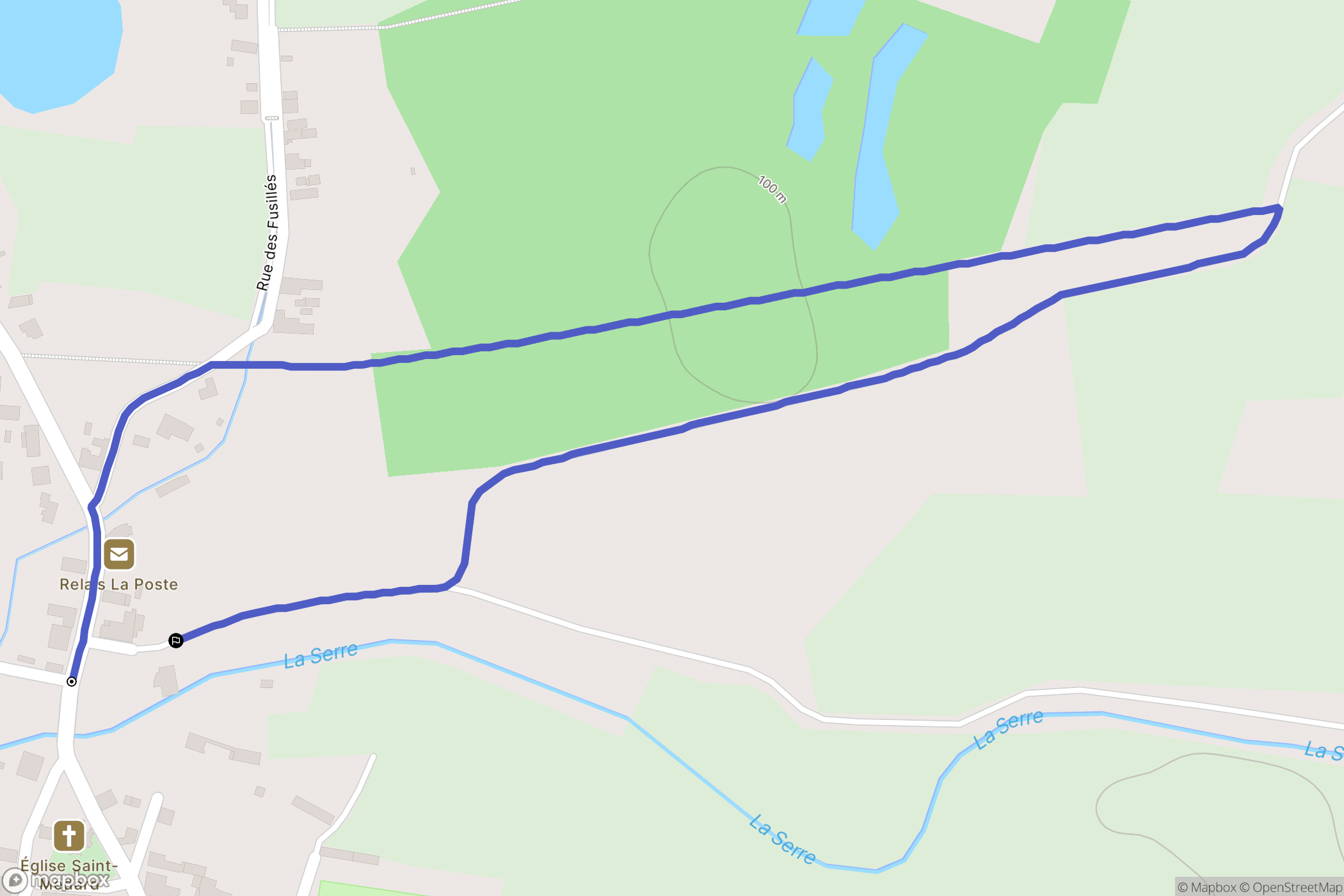 Tavaux-et-Pontséricourt : carte du parcours de randonnée - France