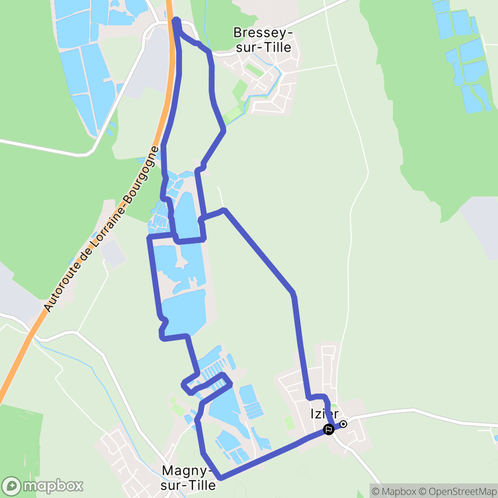 Izier : carte du parcours de randonnée - France