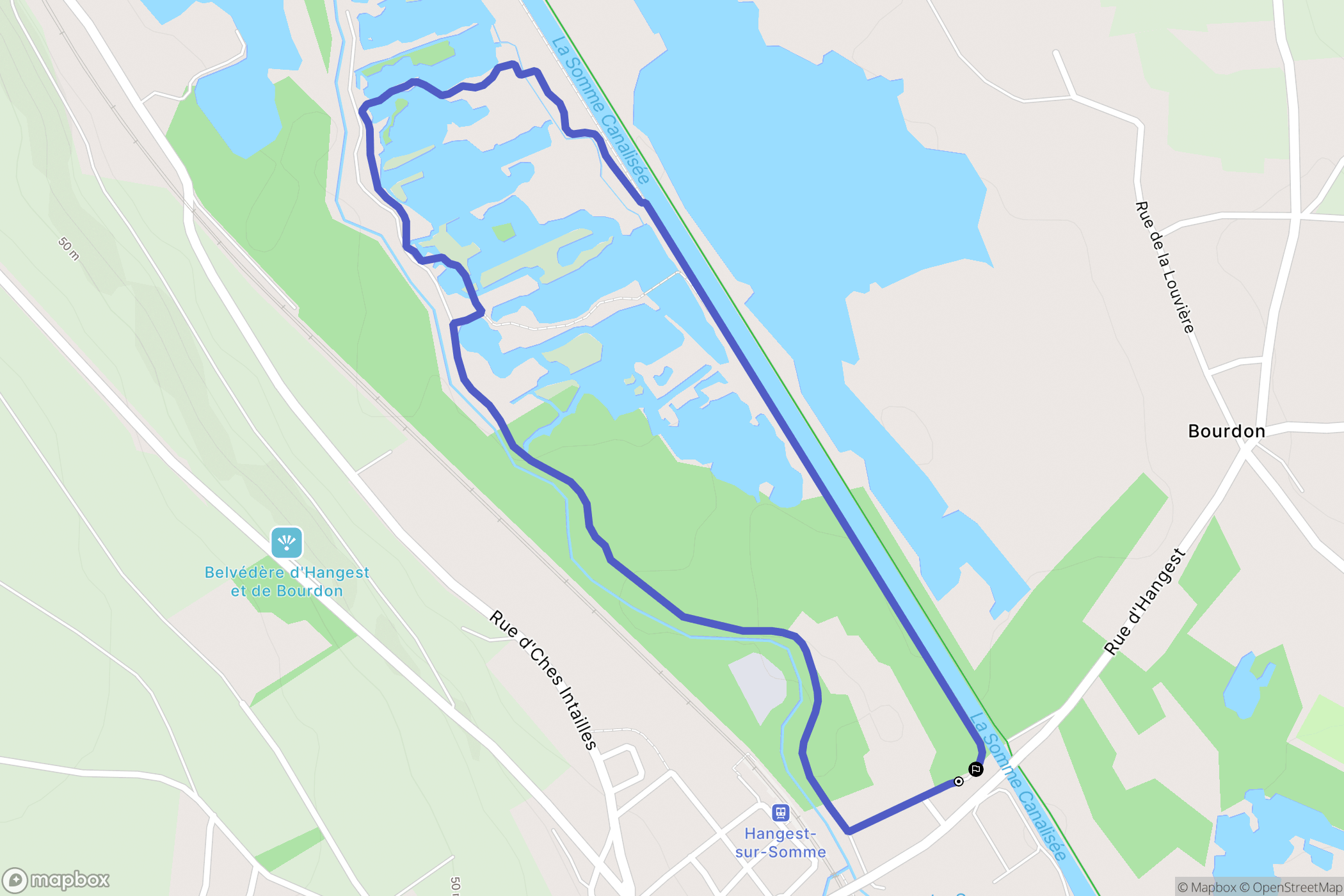 Bourdon : carte du parcours de randonnée - France