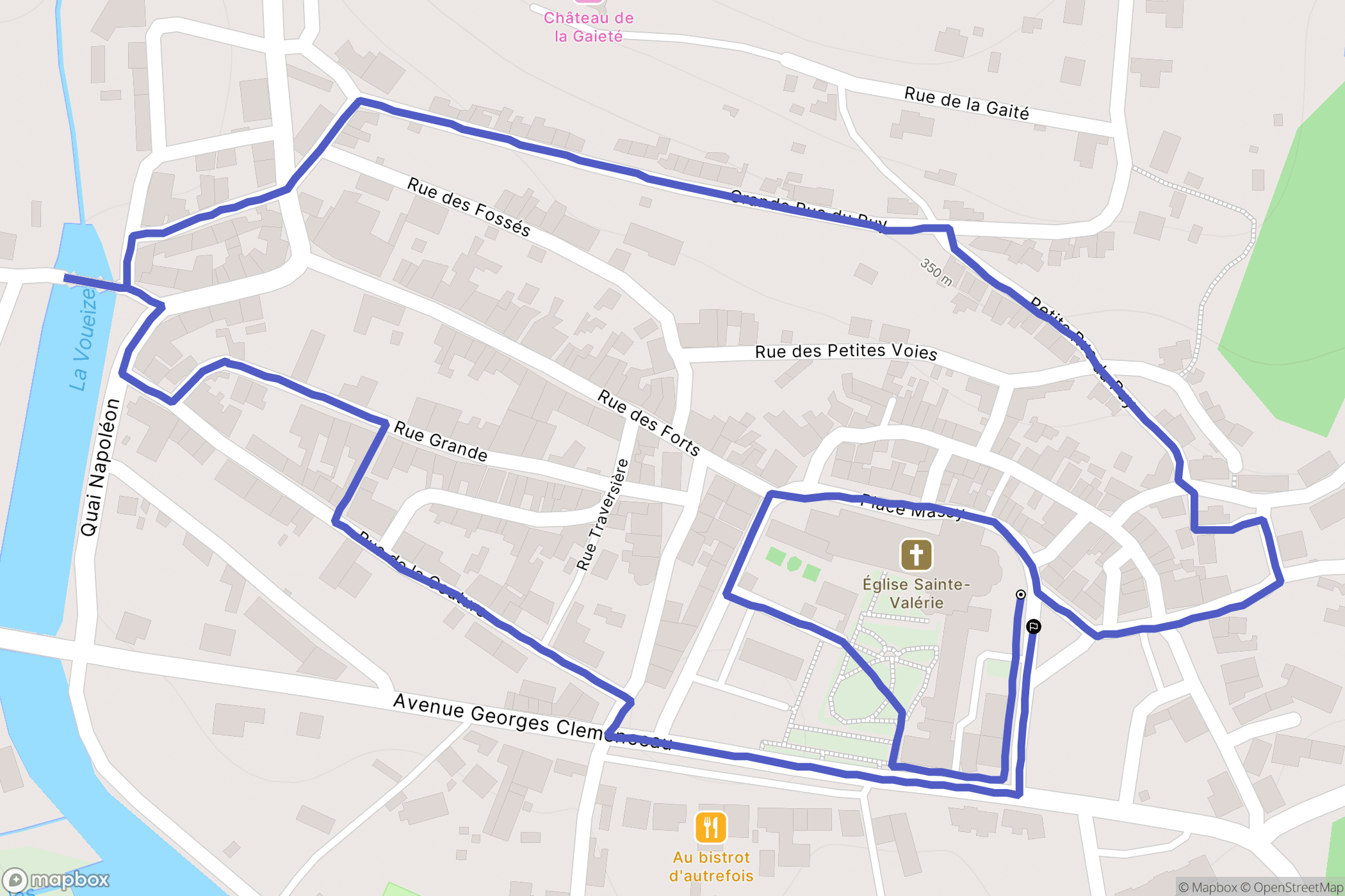 Chambon-sur-Voueize : carte du parcours de randonnée - France