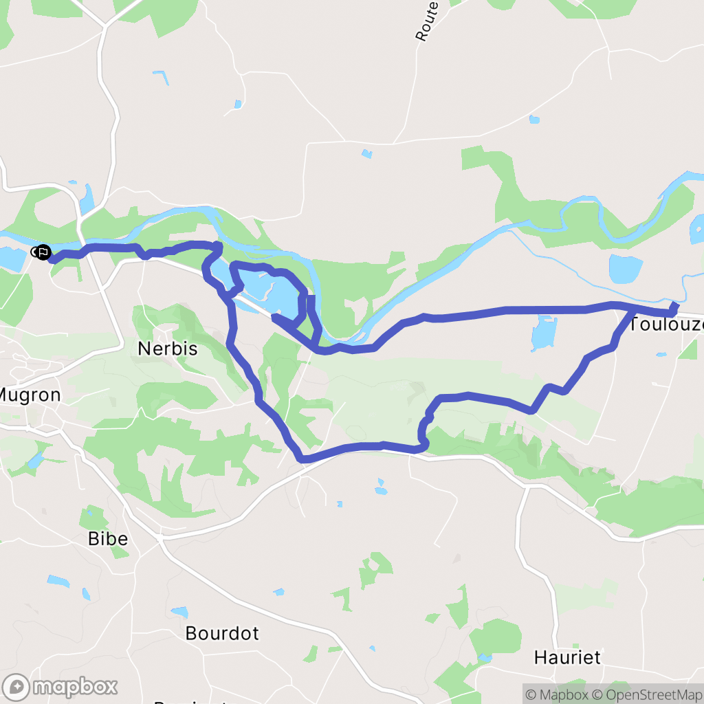 Mugron : carte du parcours de randonnée - France