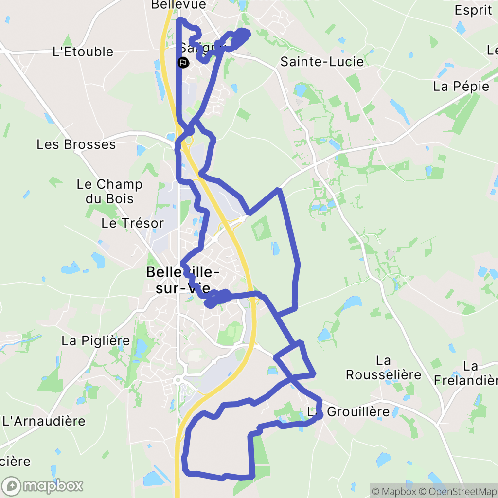 Bellevigny : carte du parcours de randonnée - France