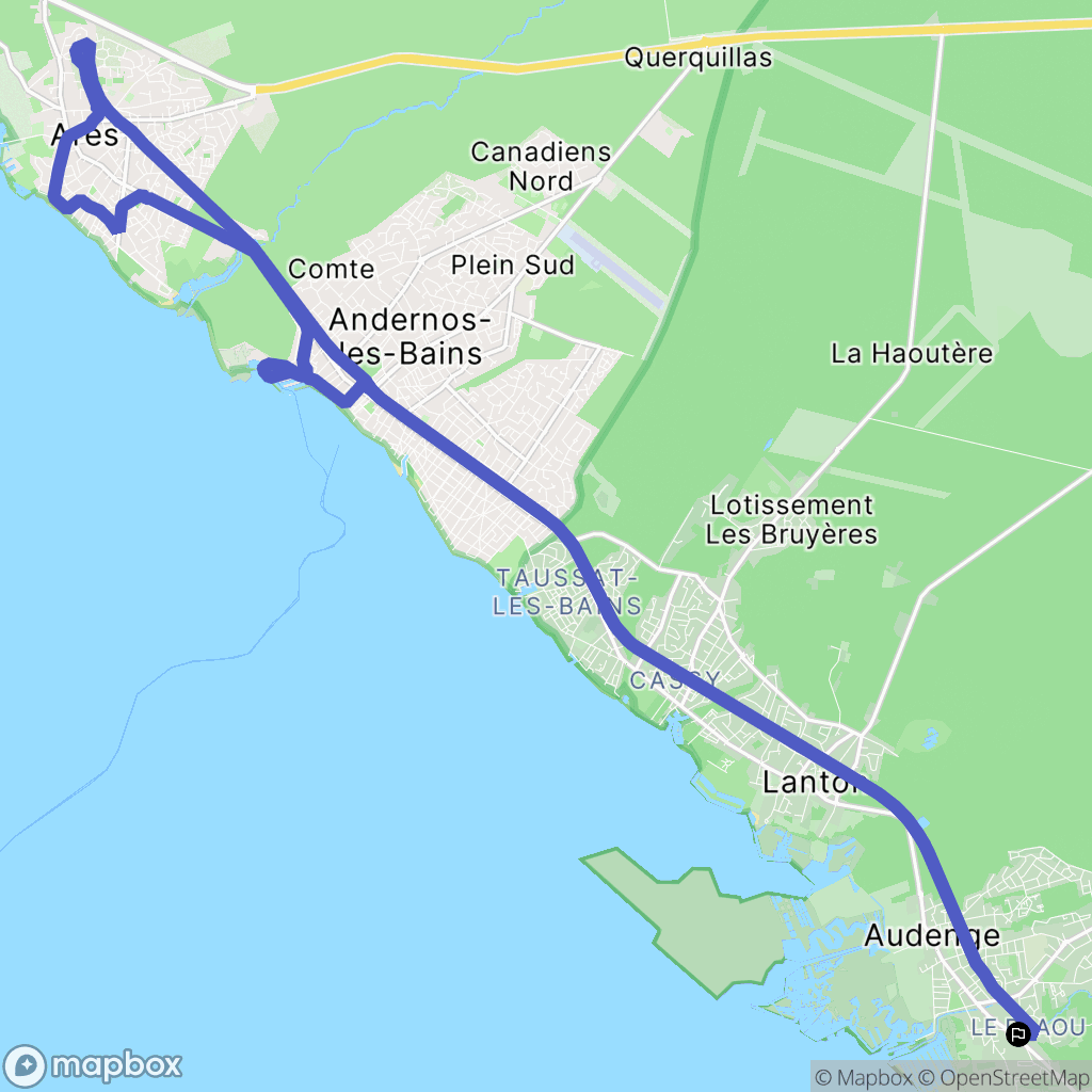 Audenge : carte du parcours de randonnée - France