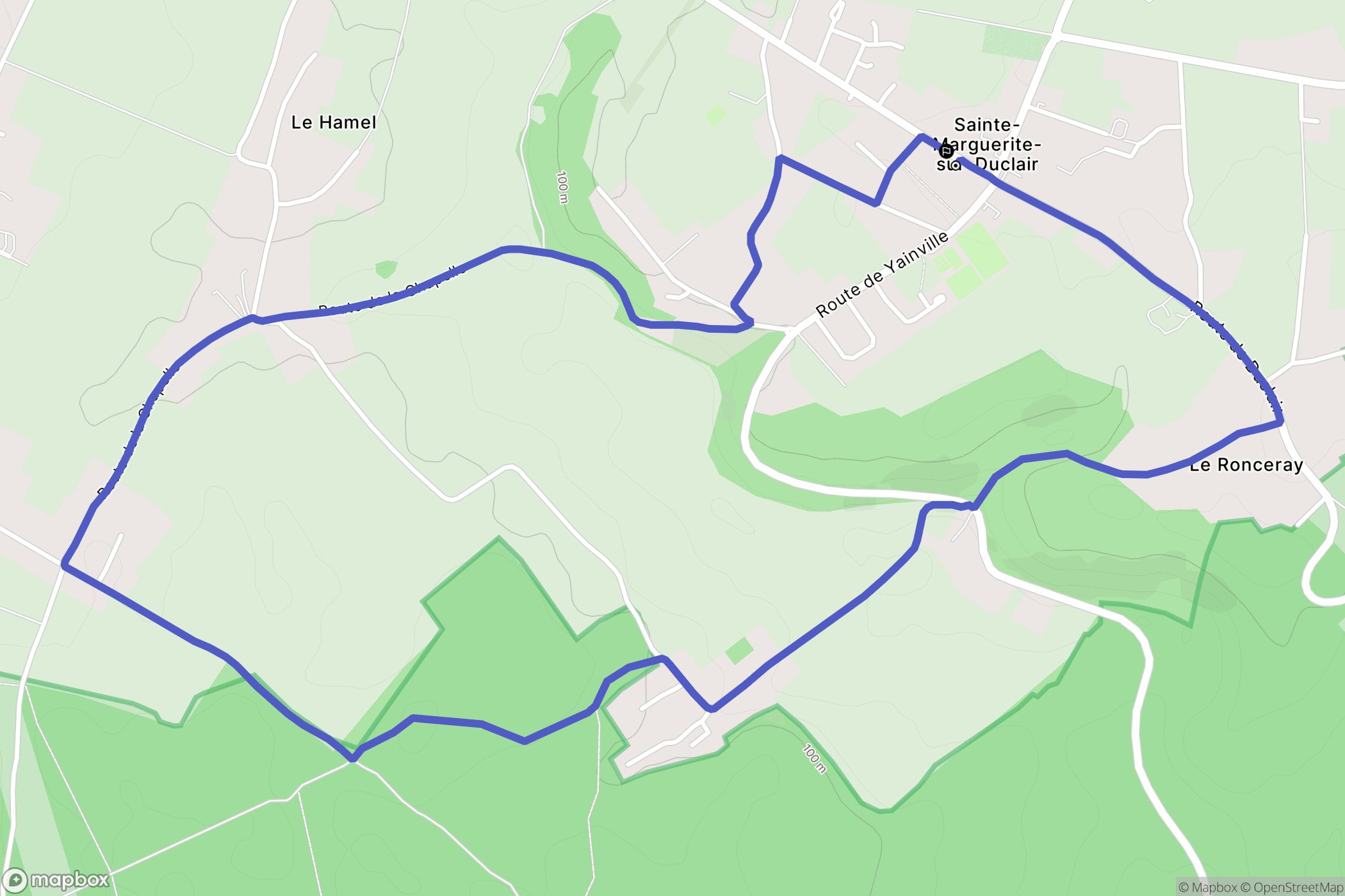 Sainte-Marguerite-sur-Duclair : carte du parcours de randonnée - France