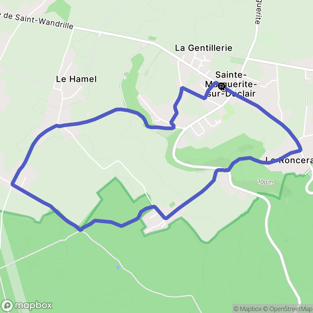 Sainte-Marguerite-sur-Duclair : carte du parcours de randonnée - France