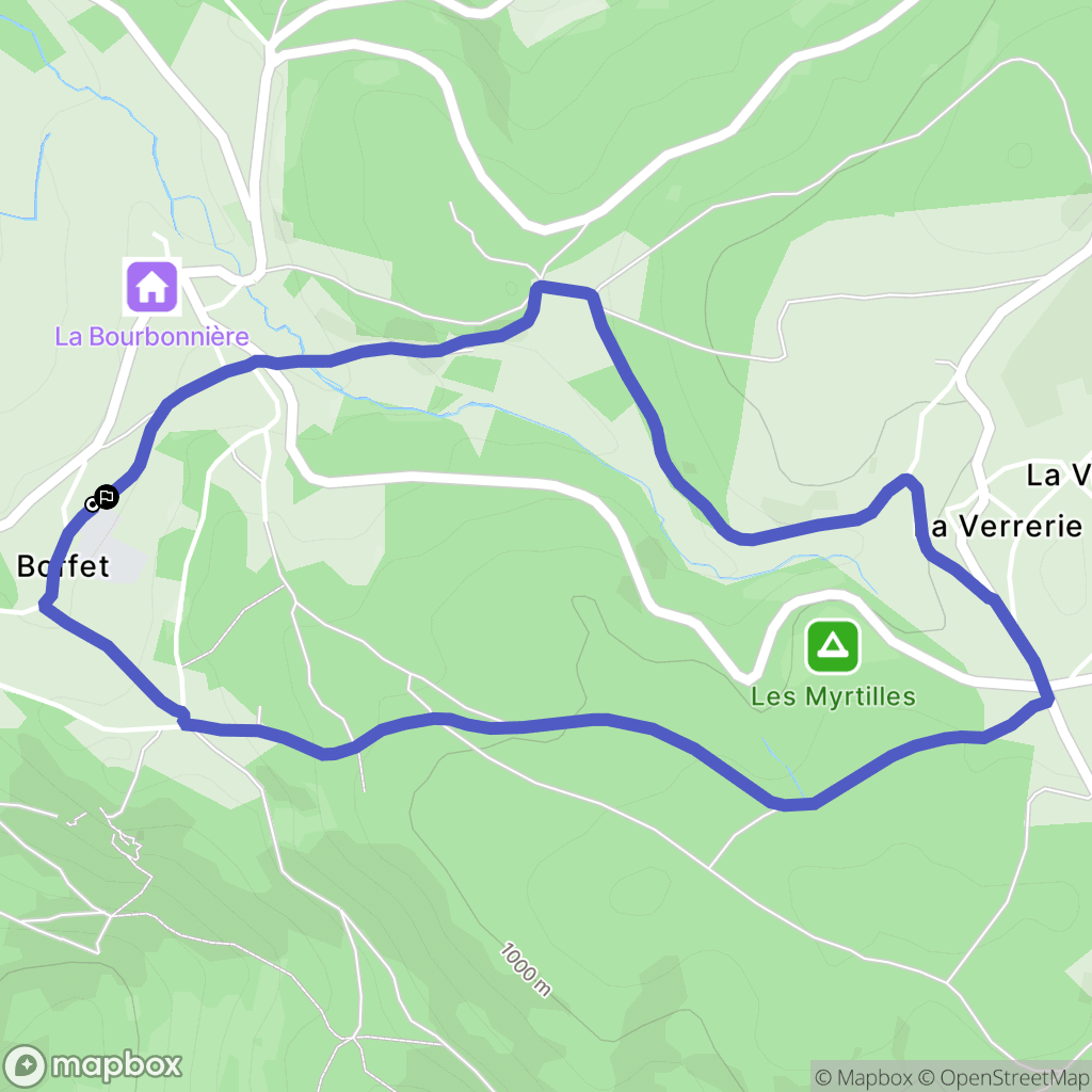 Saint-Nicolas-des-Biefs : carte du parcours de randonnée - France